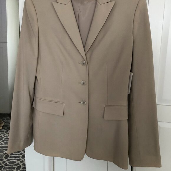 NWT*TAHARI BEIGE/SAND*FITTED*LINED JACKET BLAZER*Sz 6*$398*NEW - Picture 8 of 11